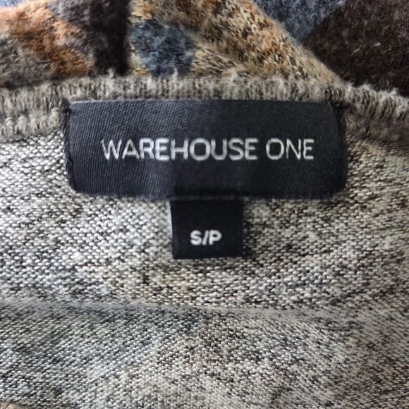 ⭐️Warehouse One Patterned Long Sleeve Top - Blue and Brown Size Small - Picture 5 of 5